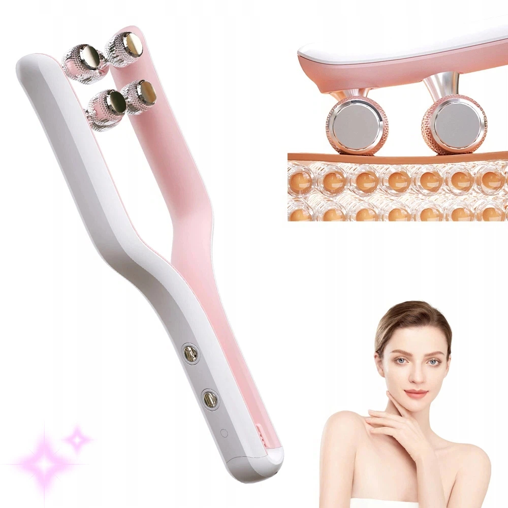 Facial Massager Ems 3.7V růžový masážní přístroj pro lifting brady a rozjasnění