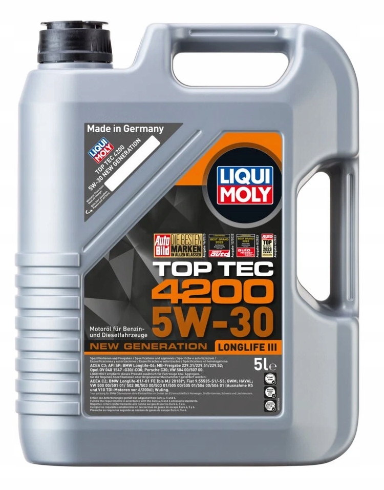 Syntetyczny Olej Silnikowy Liqui Moly Top Tec 4200 5W-30 5L Longlife III
