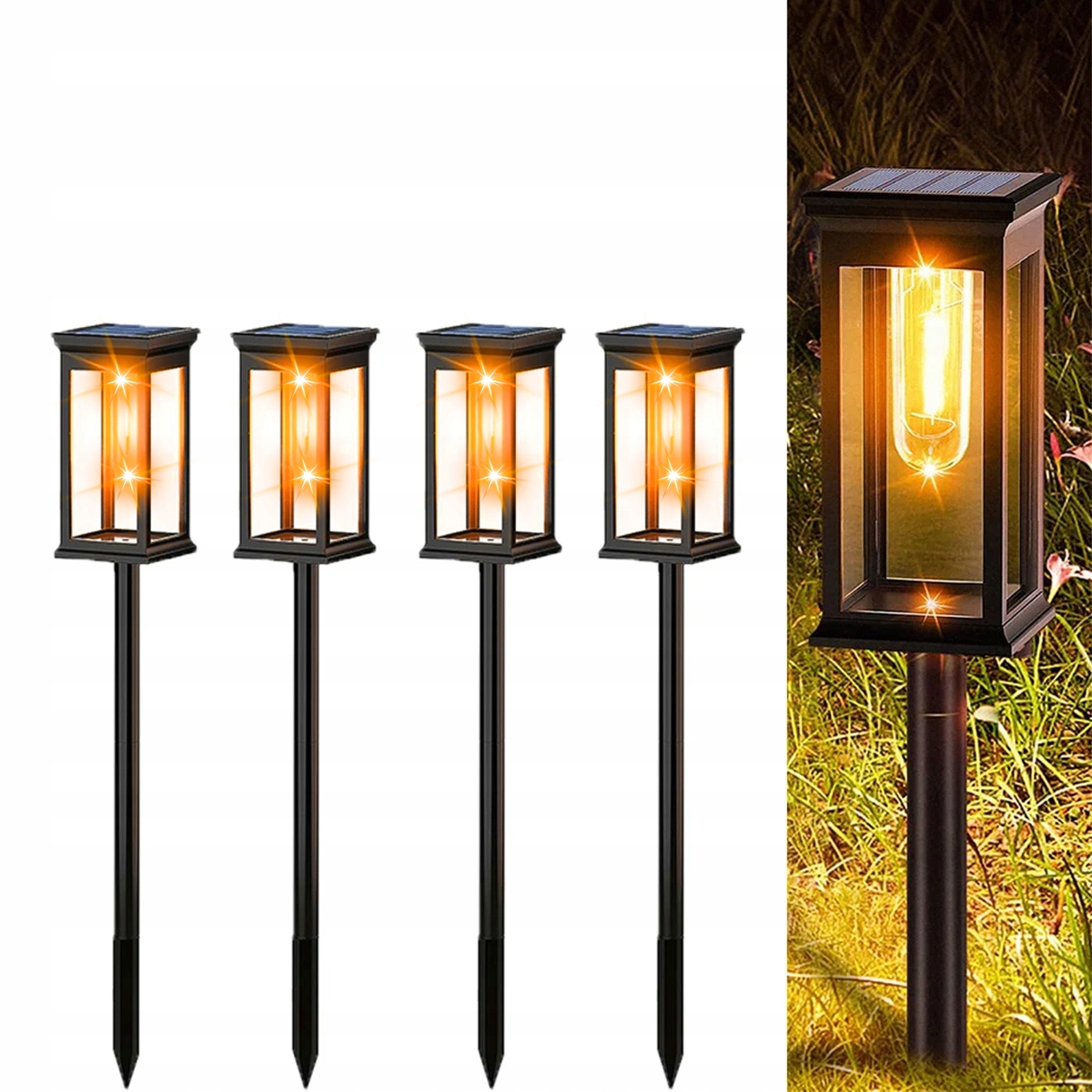 Solarna Lampka Led Ogrodowa Lampa Wbijana Lampki Solarne Ogrodowe IP65