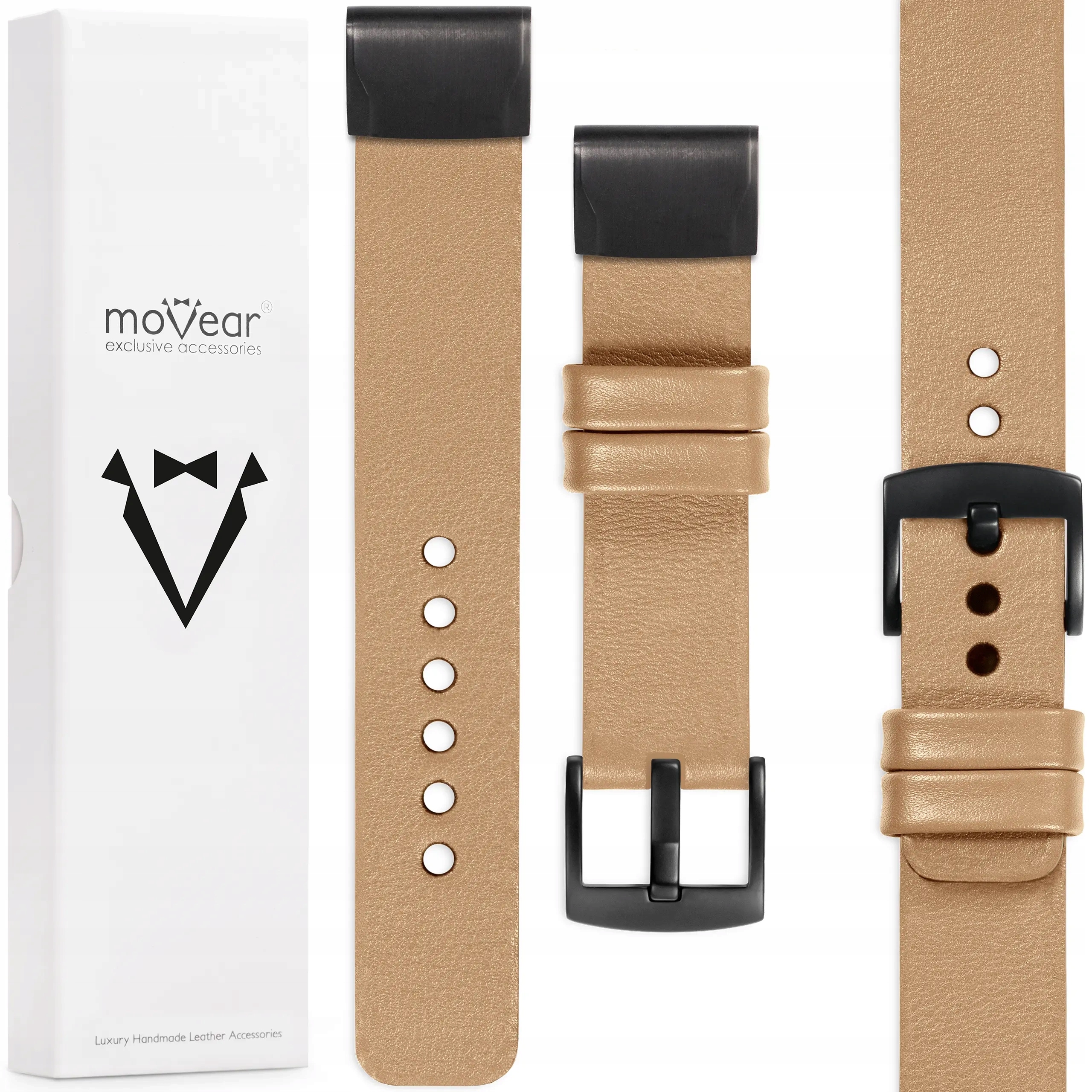 Prémiový řemínek pro Garmin Fenix 8 7 6 QuickFit 22 Premium, italská kůže Movear