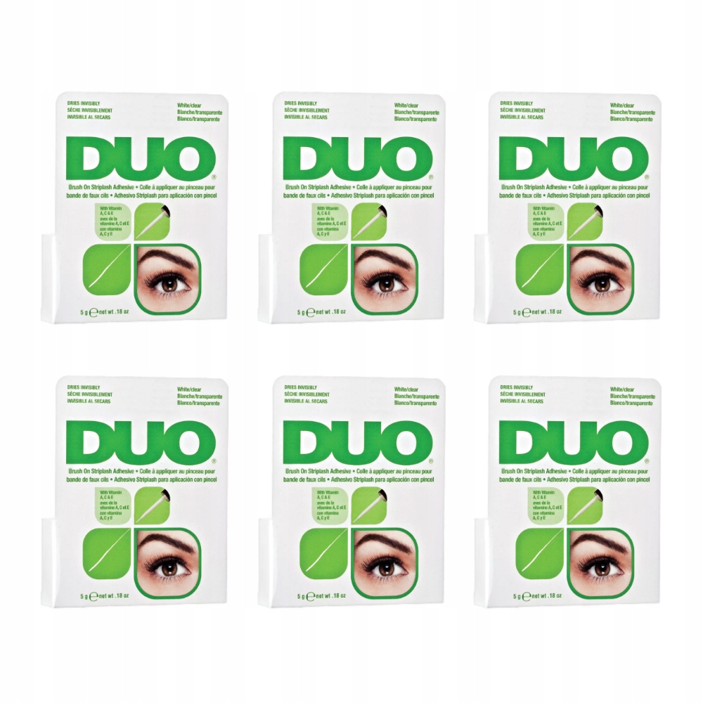 Bezbarvé lepidlo na umělé řasy Duo s vitamínem A,e,c Brush On Ardell Balení 6 Kusů 5 ml