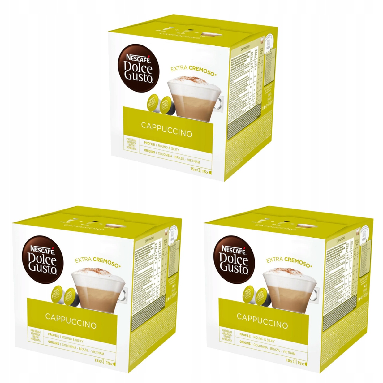 Levně Kapsle Nescafè Dolce Gusto Cappuccino 3x16 (48 ks) Krémové