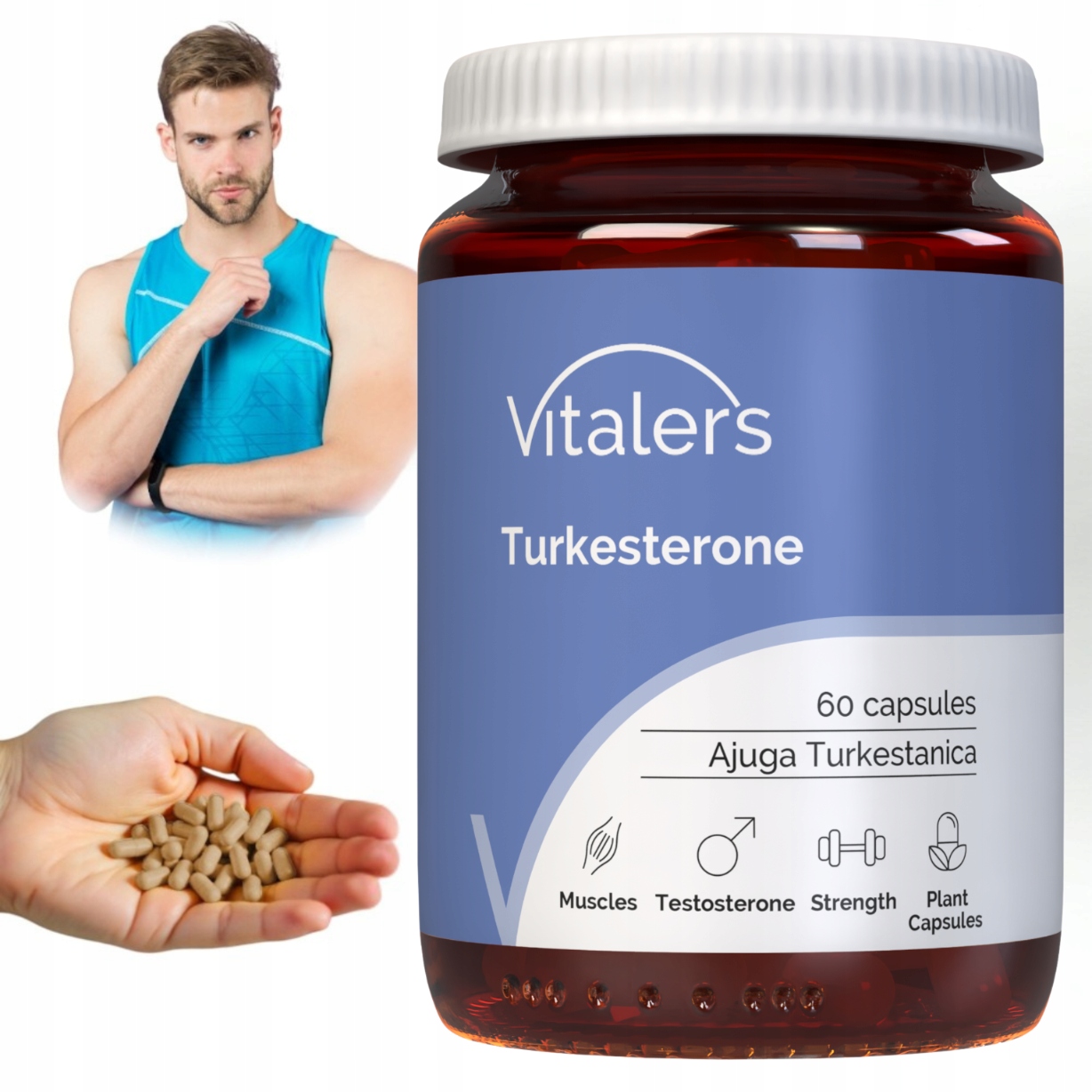 Turkesteron Ajuga 500 mg Extrakt 10% Masa Socha Libido Adpatogen 60 kapslí