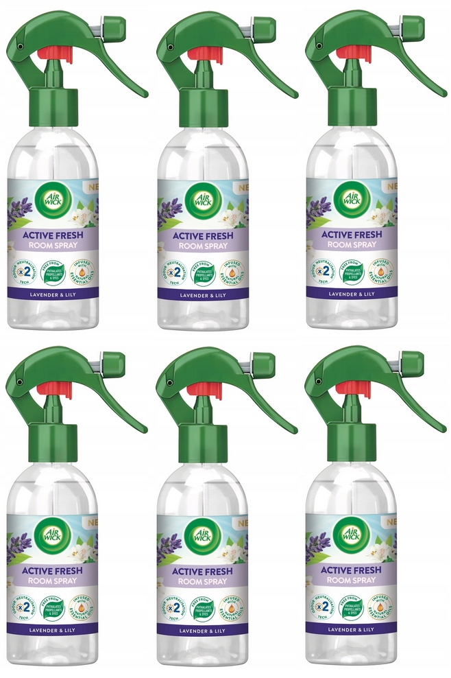 Air Wick osvěžovač vzduchu Active Fresh sprej Lavender & Lily (6x227 ml)