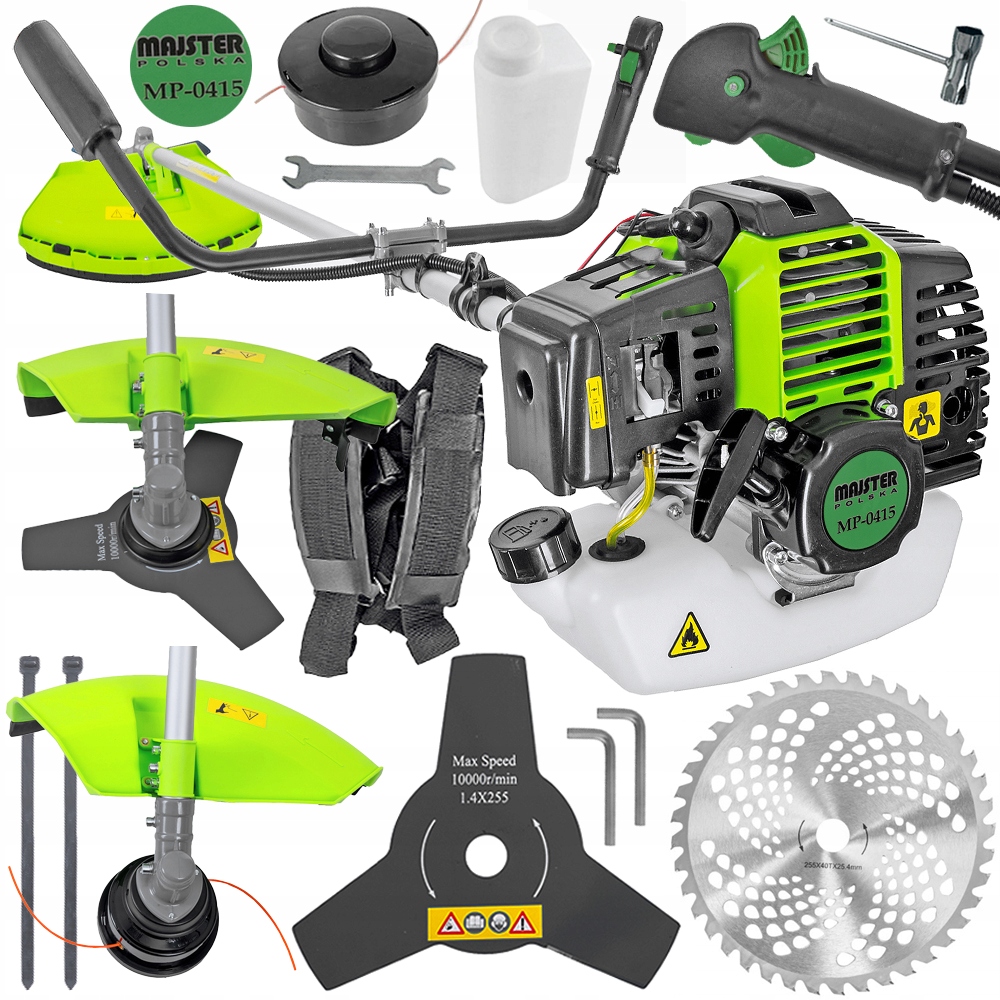 Kosa Spalinowa Podkaszarka Wykaszarka Trawy Tarcza Majster MP0415 Green