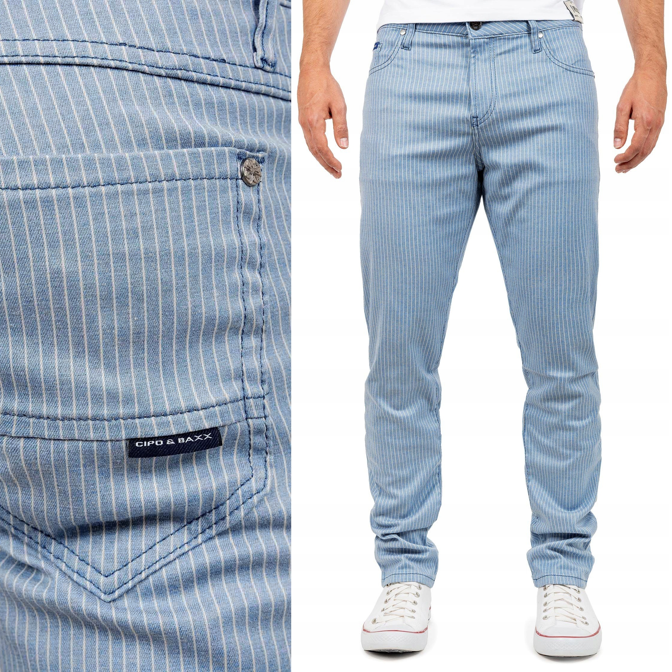 Pánské kalhoty Cipo Baxx Chinosy Casual Slim Elastické Jemné Pásky