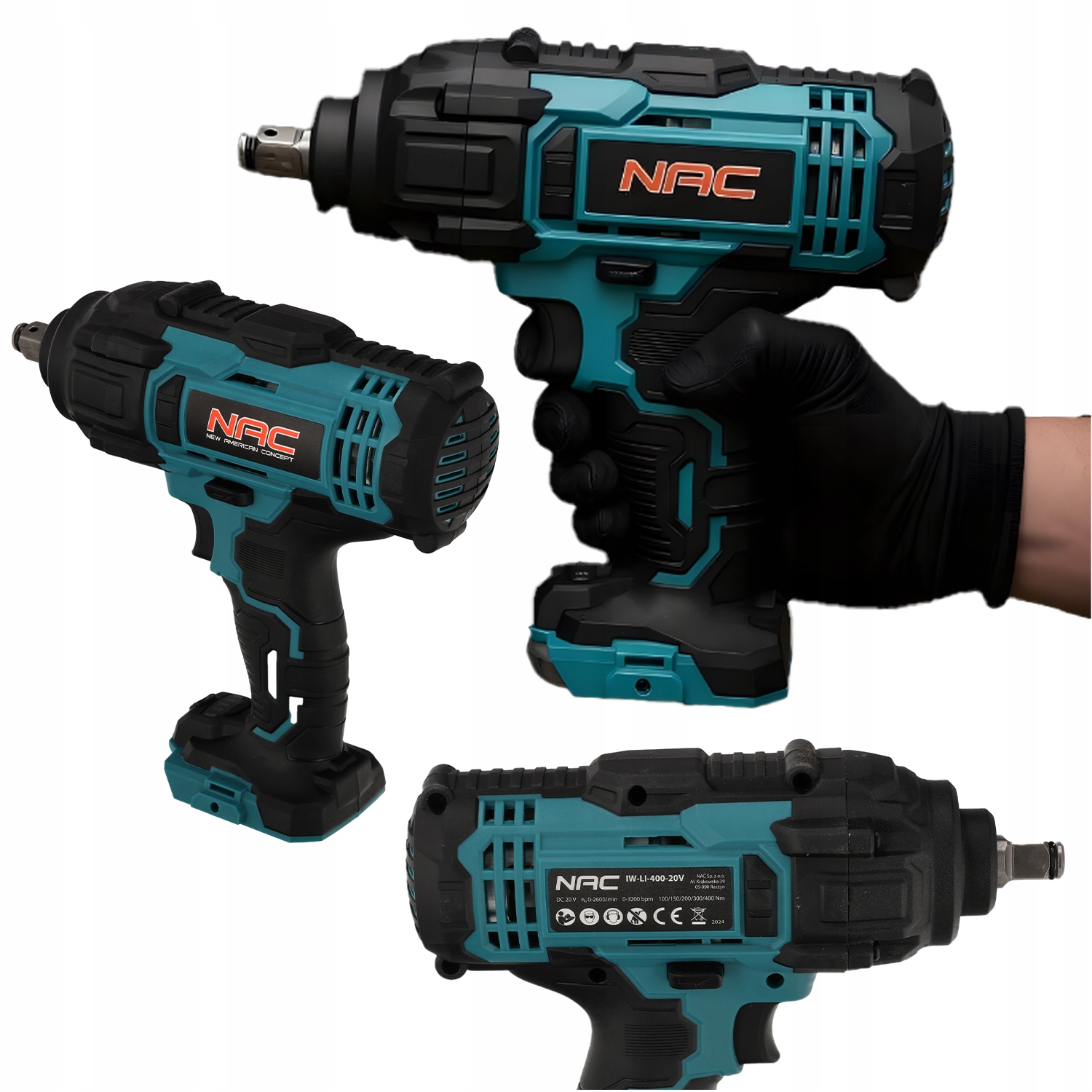 Akumulátorový Rázový Utahovák Nac 400 Nm 20 V 2300 Ot/min Led Lampička Tělo
