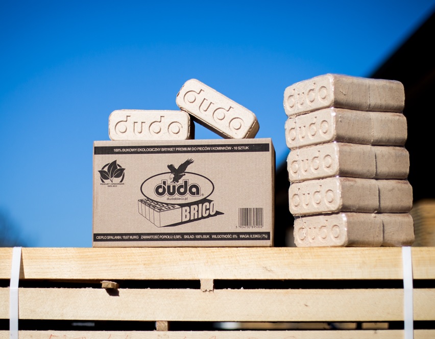 Brykiet Drzewny Premium 100% Buk RUF suchy 7% Producent Duda, Karton 1000kg