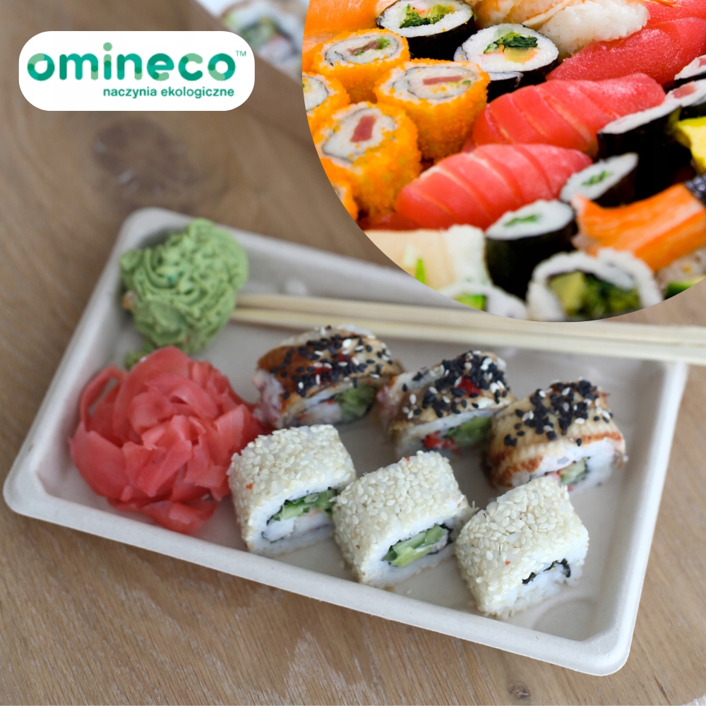 Pojemniki sushi z trzciny cukrowej średnie 50 szt. Marka FirstPack