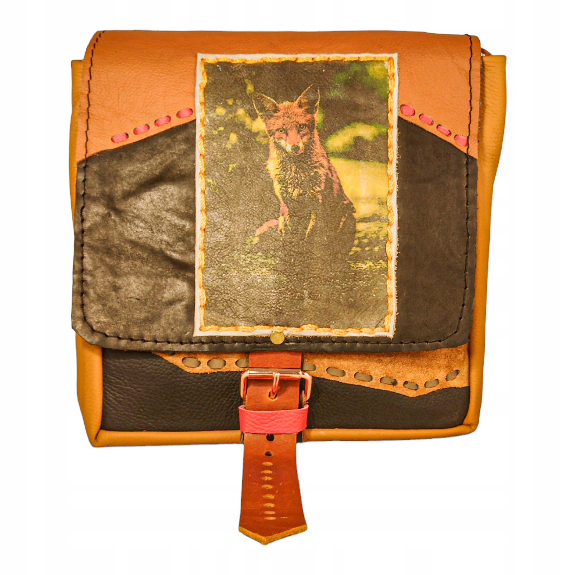 Tś Kožená Kabelka Unikátní Odolná Pojme A4 Liška