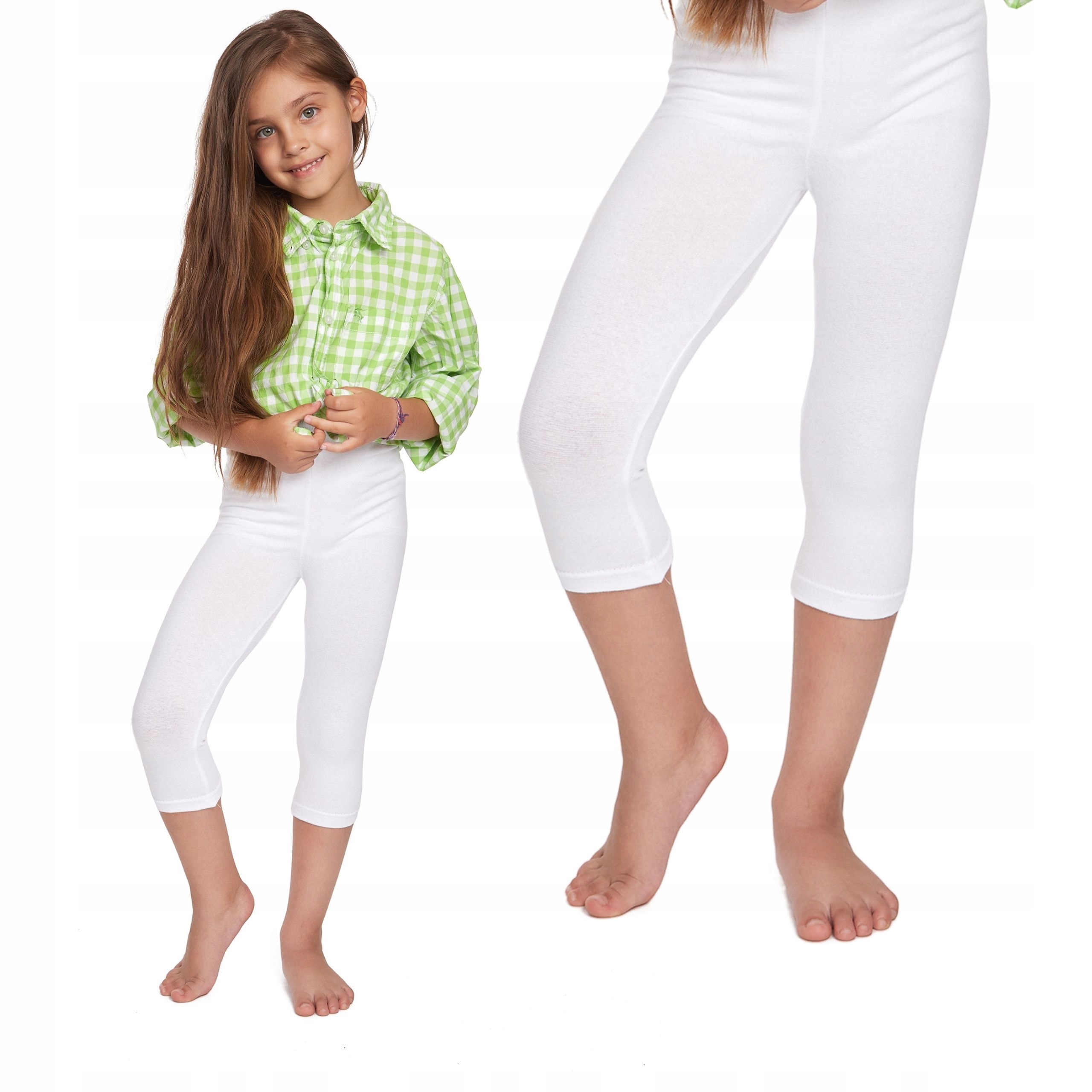 

Legginsy Dziecięce 3/4 Getry Dziewczęce Biały 104