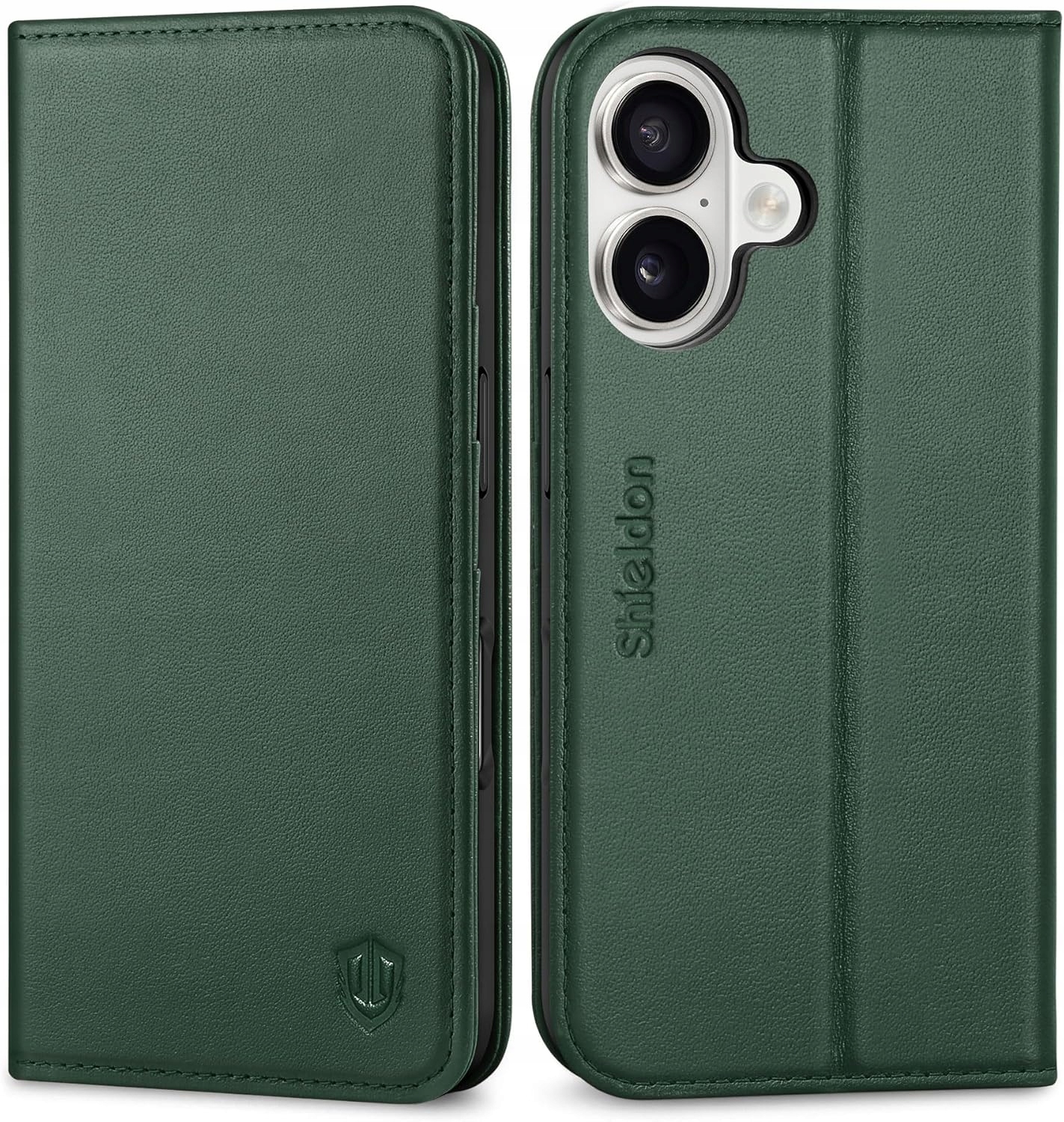 Flipové pouzdro Peněženka Shieldon pro Apple iPhone 17 Přírodní hovězí kůže