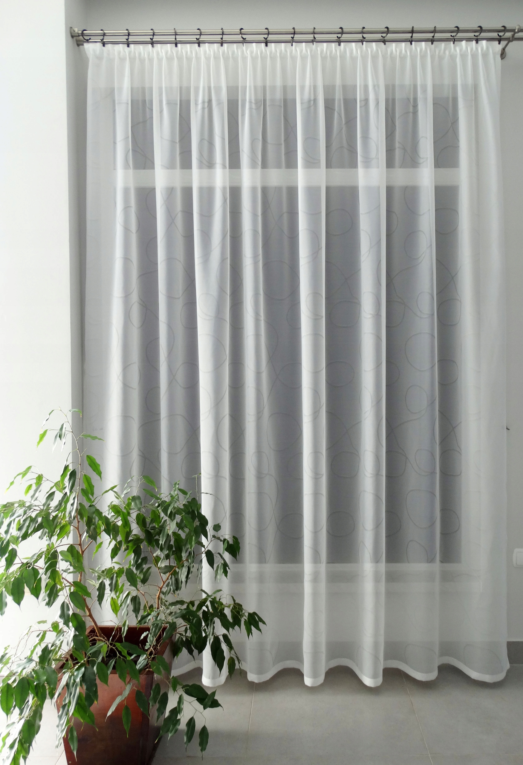 Mg Záclona Rino Ecru lemování 290 x 250 cm s páskou Pol