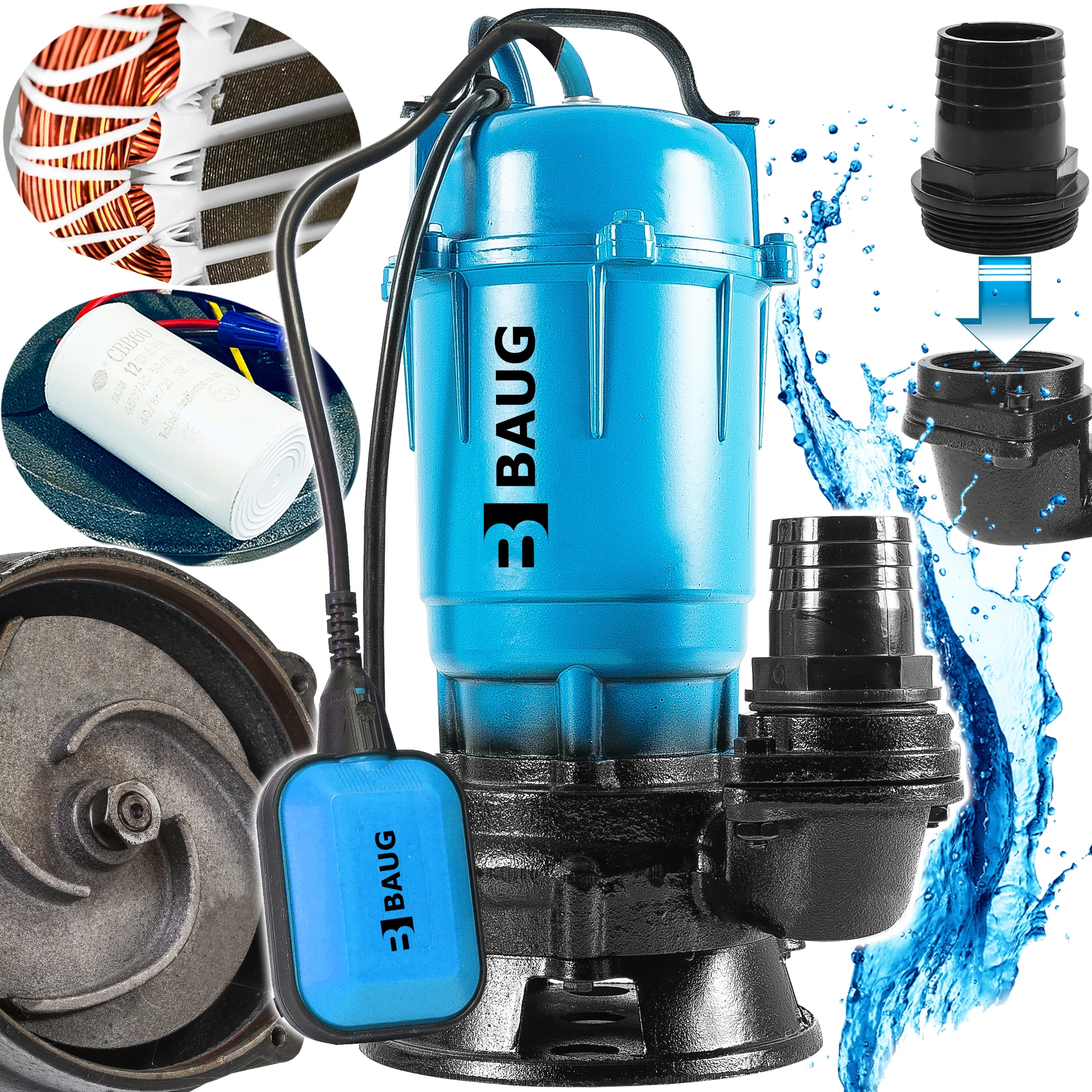 Čerpadlo Na Čistou A Špinavou Vodu Septiku S Ponorným Drtičem, Silné