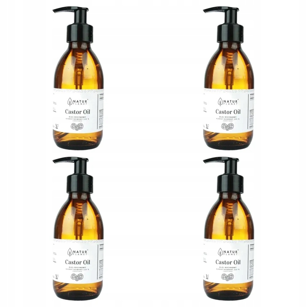 4x Natur Planet Olej Rycynowy nierafinowany, 200ml