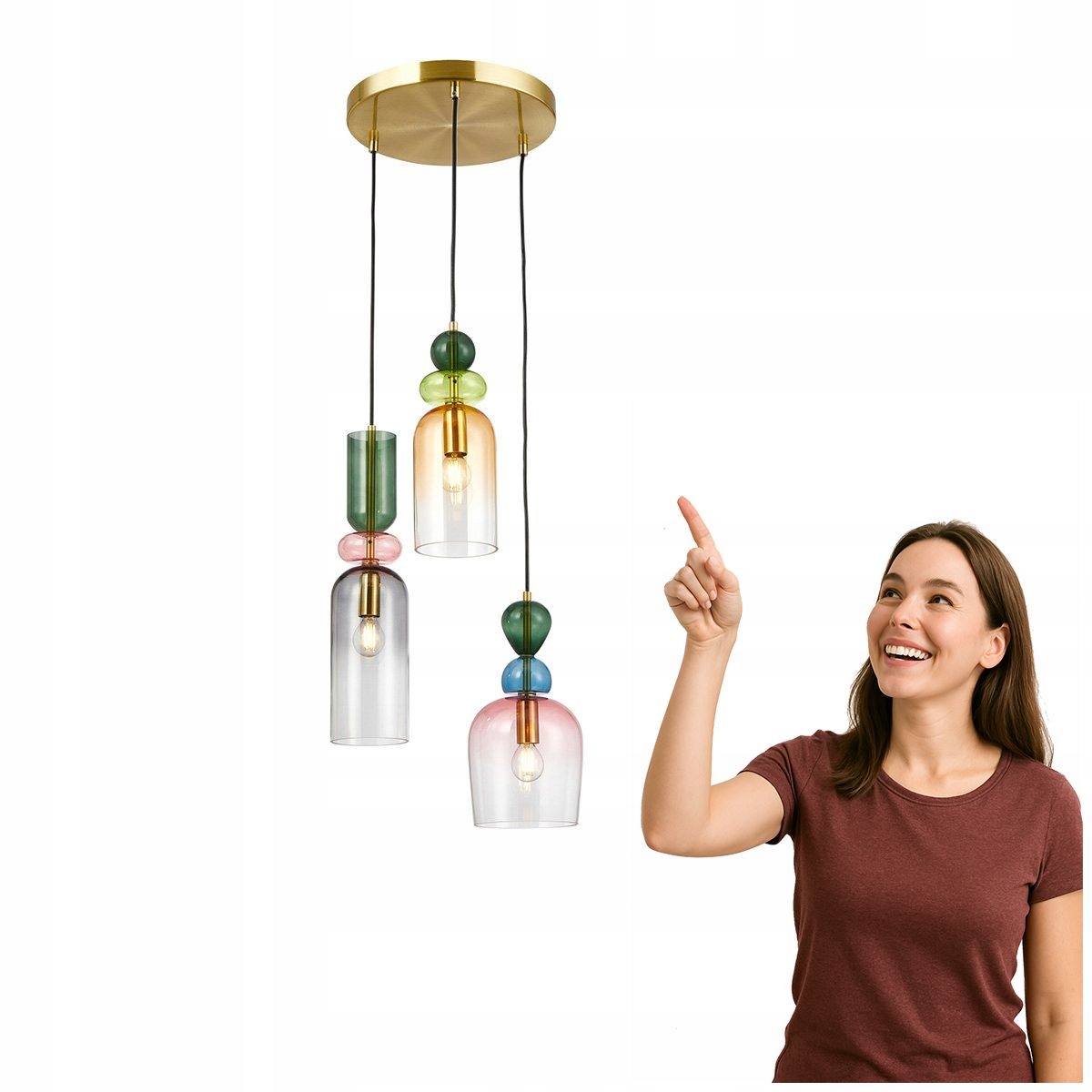 Závěsná lampa Manso multicolor nastavitelná 3xE14 Italux