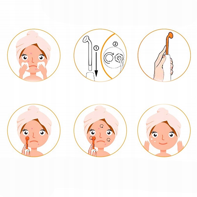 URZĄDZENIE DO PIELĘGNACJI SKÓRY TWARZY CIAŁA WŁOSÓW DARSONVAL DERMA WAND Moc 10 W