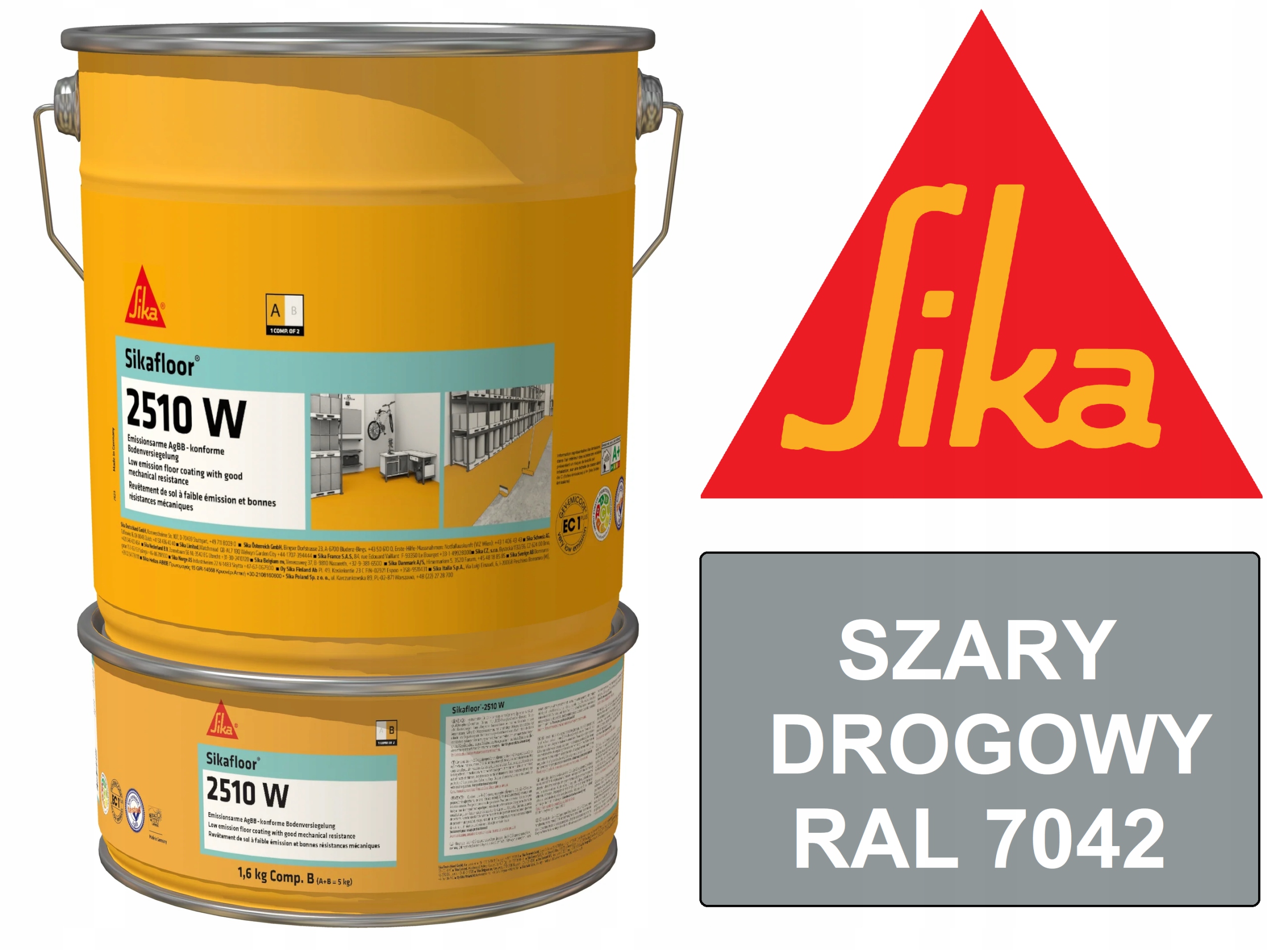 żywica Garażowa farba epoksydowa Sika Sikafloor 2510W 2540 szara RAL7042