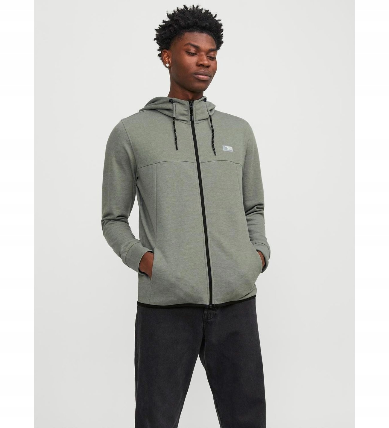 Jack And Jones Bunda Mikina S Kapucí A Zipem Khaki M 6_A