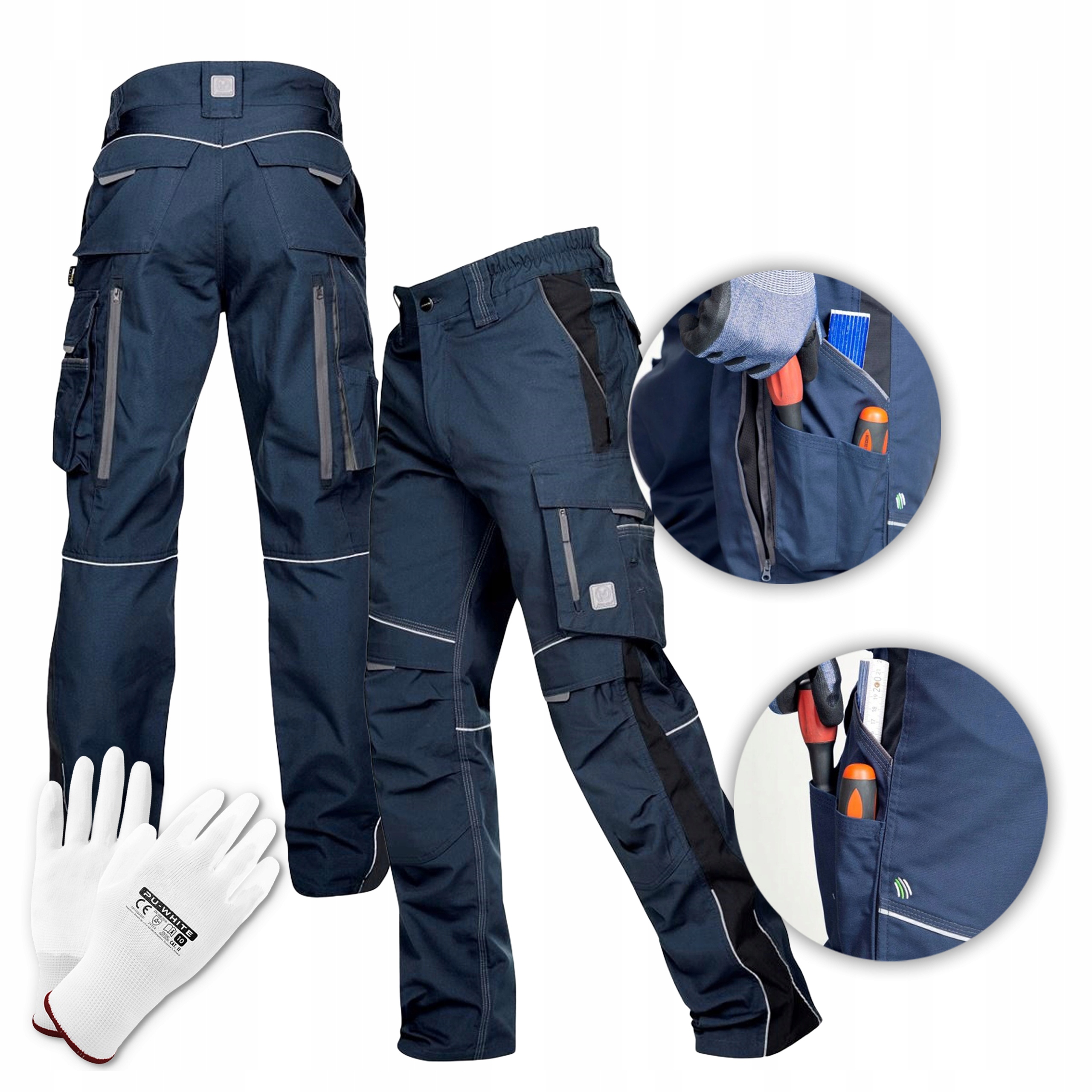 Pánské pracovní kalhoty do pasu, tmavě modré, zesílené Bozp Ardon Urban+ vel. 46