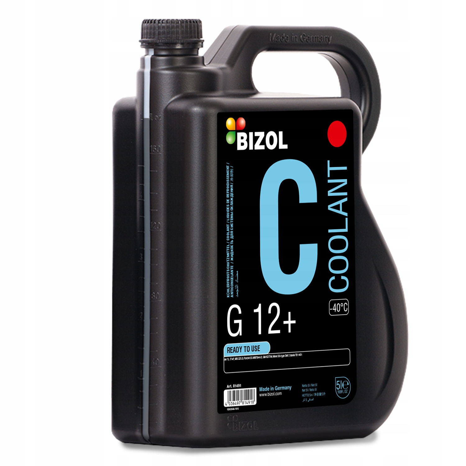 5л BIZOL охлаждающий концентрат Coolant G12+