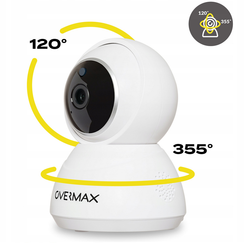 BEZPRZEWODOWA KAMERA IP MONITORINGU OBROTOWA WIFI FULLHD MIKROFON GŁOŚNIK Kod producenta OV-CAMSPOT 3.7