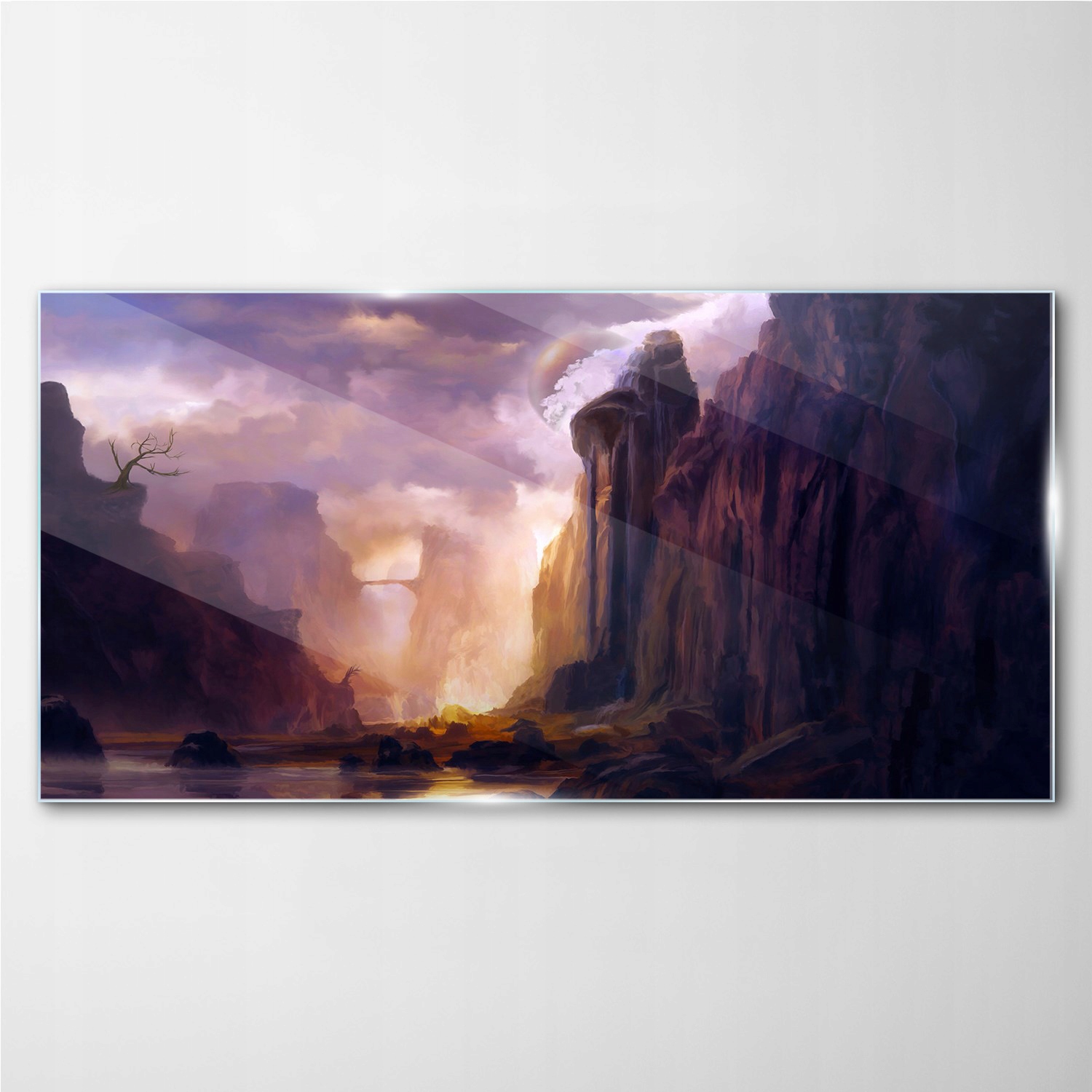 

Foto obraz szklany na ścianę Góry chmury 140x70 cm