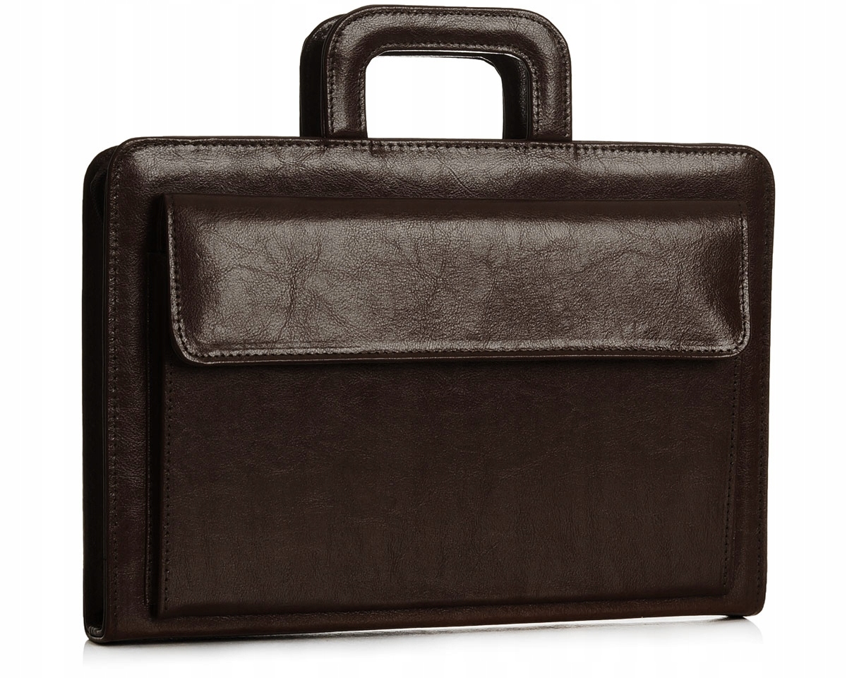 SKÓRZANA AKTÓWKA TECZKA BIWUAR NA DOKUMENTY SOLOME Z RĄCZKĄ