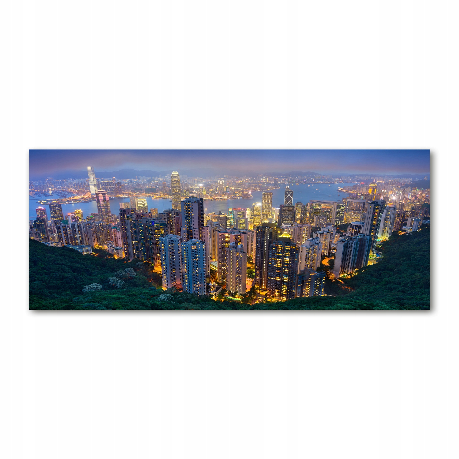 

Foto obraz akryl zdjęcie Hongkong nocą 125x50 cm
