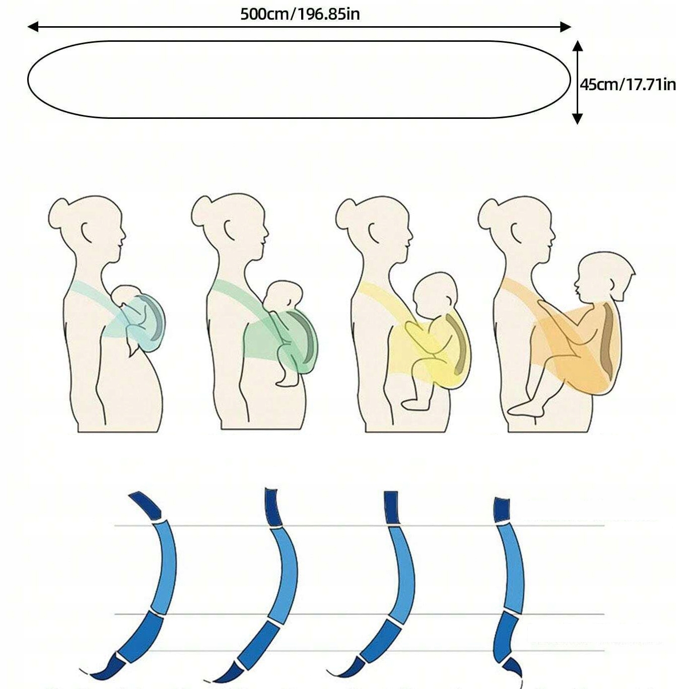 CHUSTA DO NOSZENIA NIEMOWLĄT NOSIDEŁKO MATERIAŁOWA DO 20KG DLA RODZICA Marka bez marki