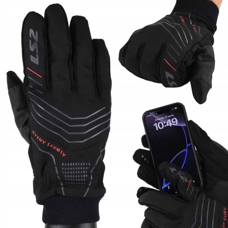 Motocyklové rukavice LS2 Celoročné Vodotesné Civis Man Black XL
