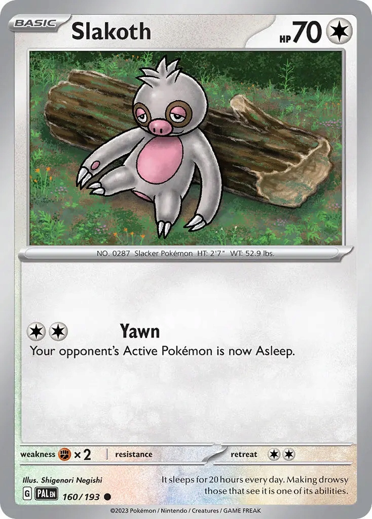 Oryginalna Karta Pokemon Slakoth (pal 160)