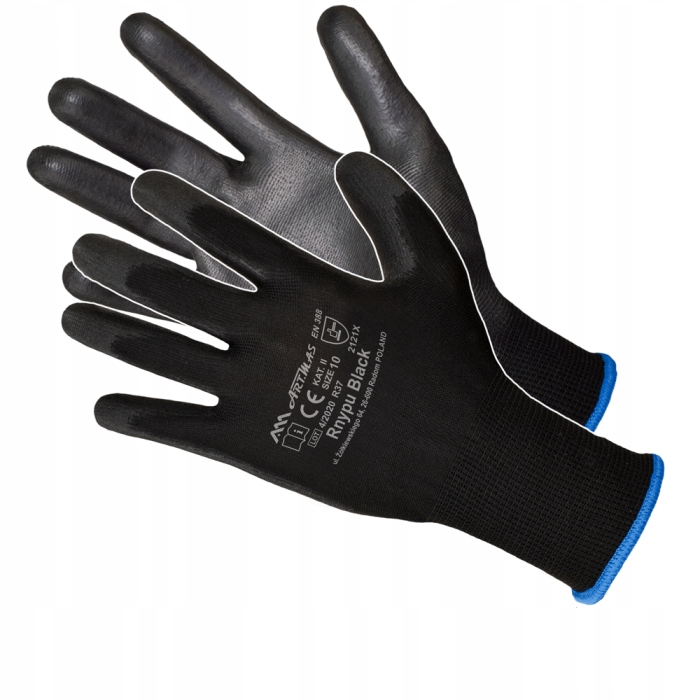 

Rękawice Robocze Ochronne RnyPu Black 12 par roz.9