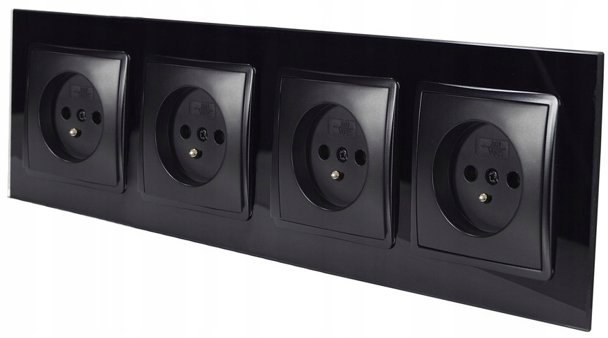 

Gniazdo Gniazdko Szklane Z Bolcem Poczwórne Czarne