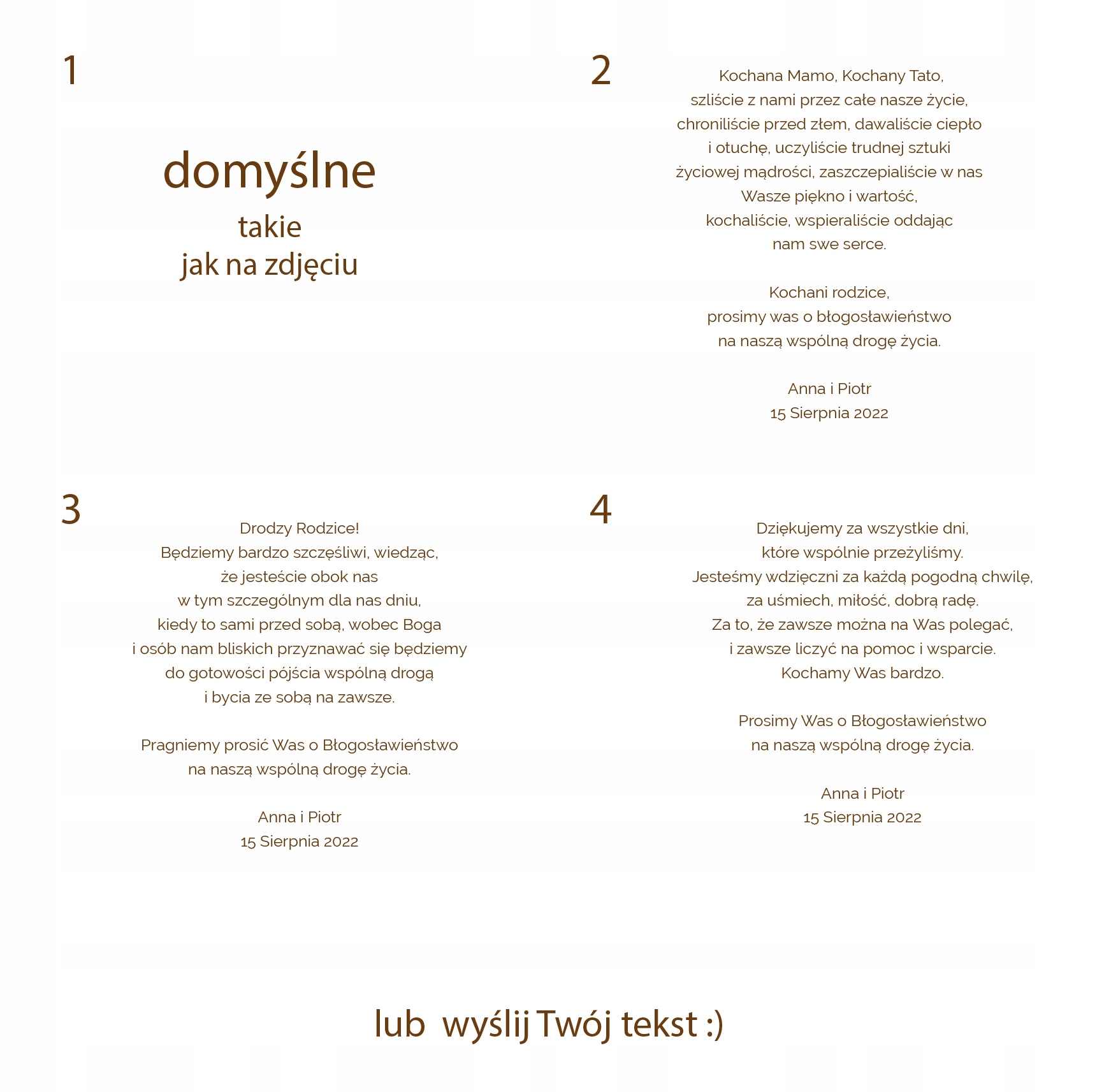 ZAPROSZENIA dla Rodziców PROŚBA kwiaty Nazwa Prośba o błogosławieństwo w pudełku