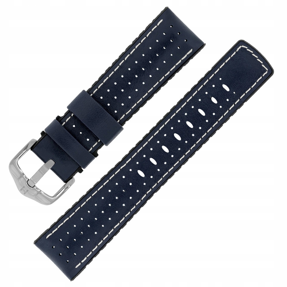 Pásek k hodinkám Hirsch 0915075080-2-24 modrý 24 mm