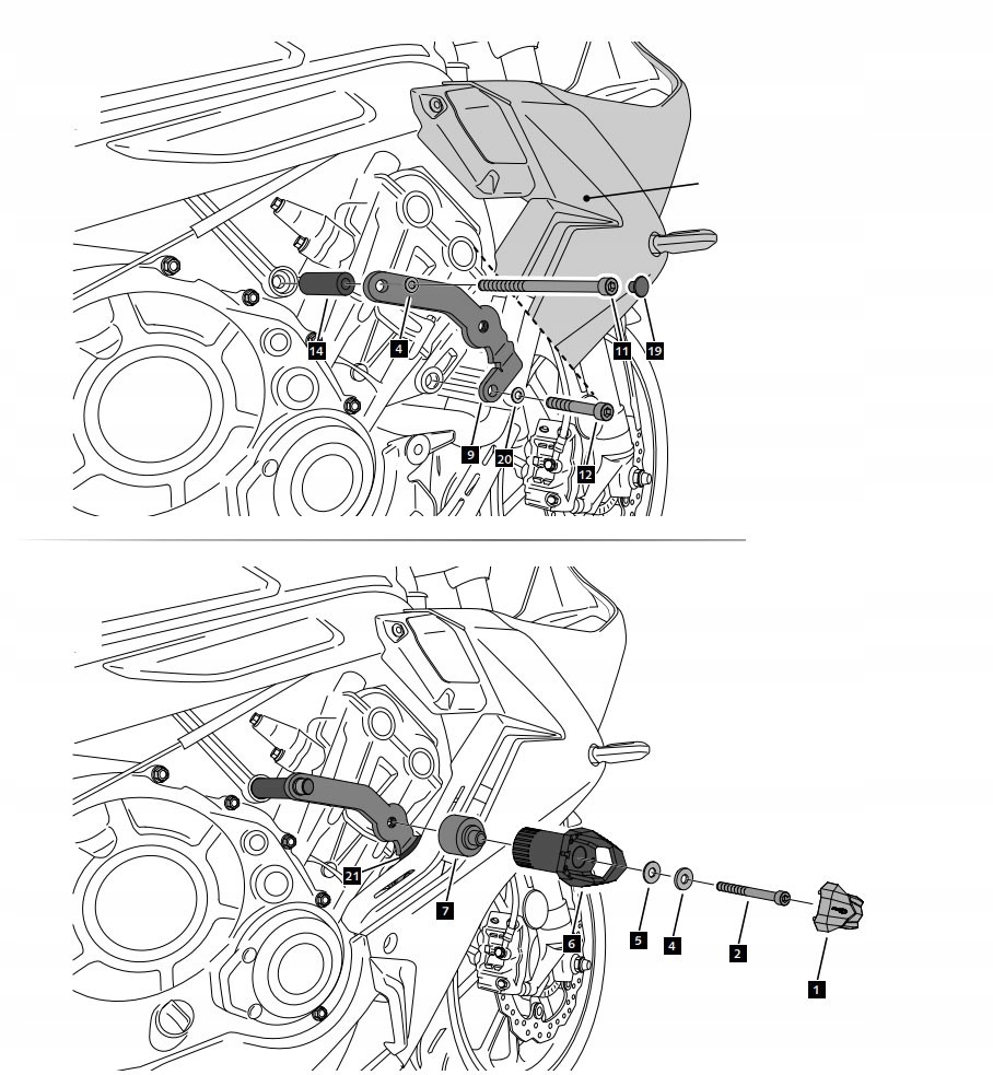 Puig 20792n аварії колодки Honda CBR650R 19-21