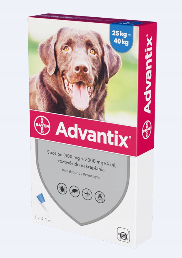 Advantix Spot-on 4,0 ml x 4/ pies 25-40 kg