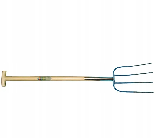 Widły do obornika 4-zębne oprawne trzonek T