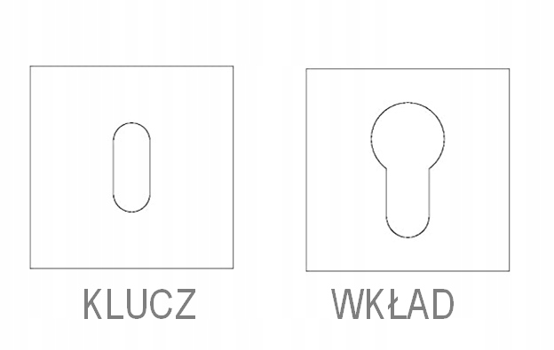SZYLD ROZETA KWADRATOWA KLUCZ LUB WKŁAD - CZARNY Marka Handmet