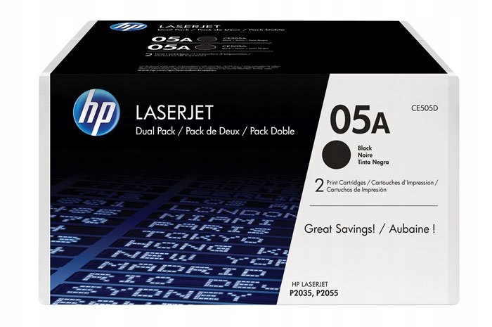 Originálny čierny toner Hp LaserJet P2035, P2055 (05A CE505D) (dvojbalenie)
