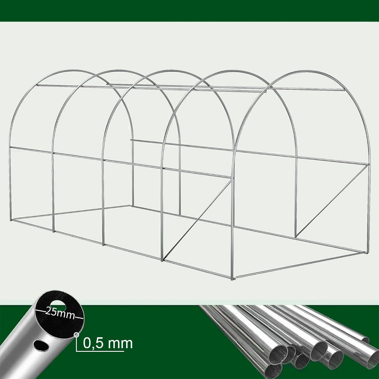 TUNEL FOLIOWY 10m2 OGRODOWY SZKLARNIA FOLIAK NA WARZYWA OWOCE 2,5x4x2m Długość 400 cm