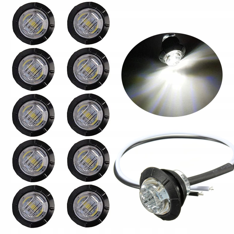 10x Lampy obrysówki diodowe 3LED 12V/24V