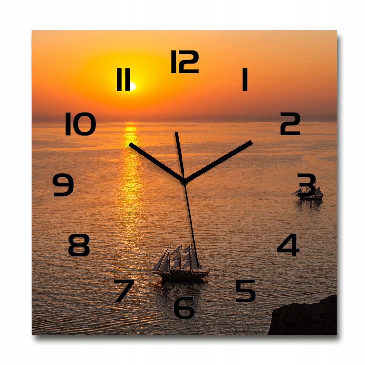 

Cichy szklany zegar Zachód słońca morze 60x60 cm
