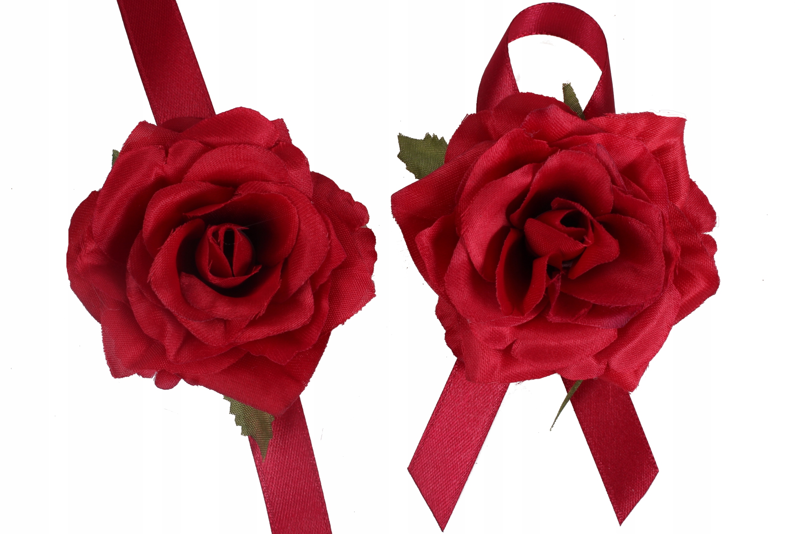 Kotylion przypinka róża materiałowa bordo czerwona studniówka bal panieński Kolor dominujący pomarańcze i czerwienie