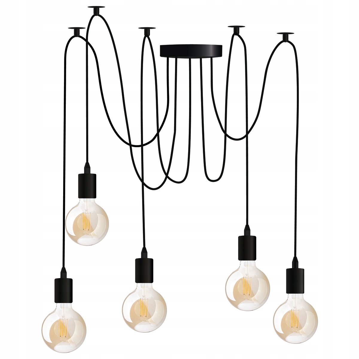

Lampa Wisząca sufitowa Pająk 5 żyrandol 5xE27 Loft