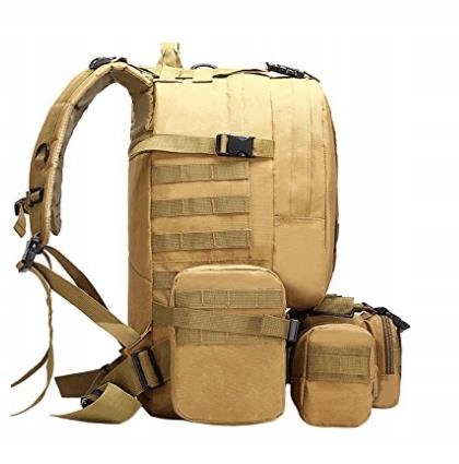 Plecak Turystyczny 50L Taktyczny Survival 4 w 1 Szerokość (dłuższy bok) 35 cm