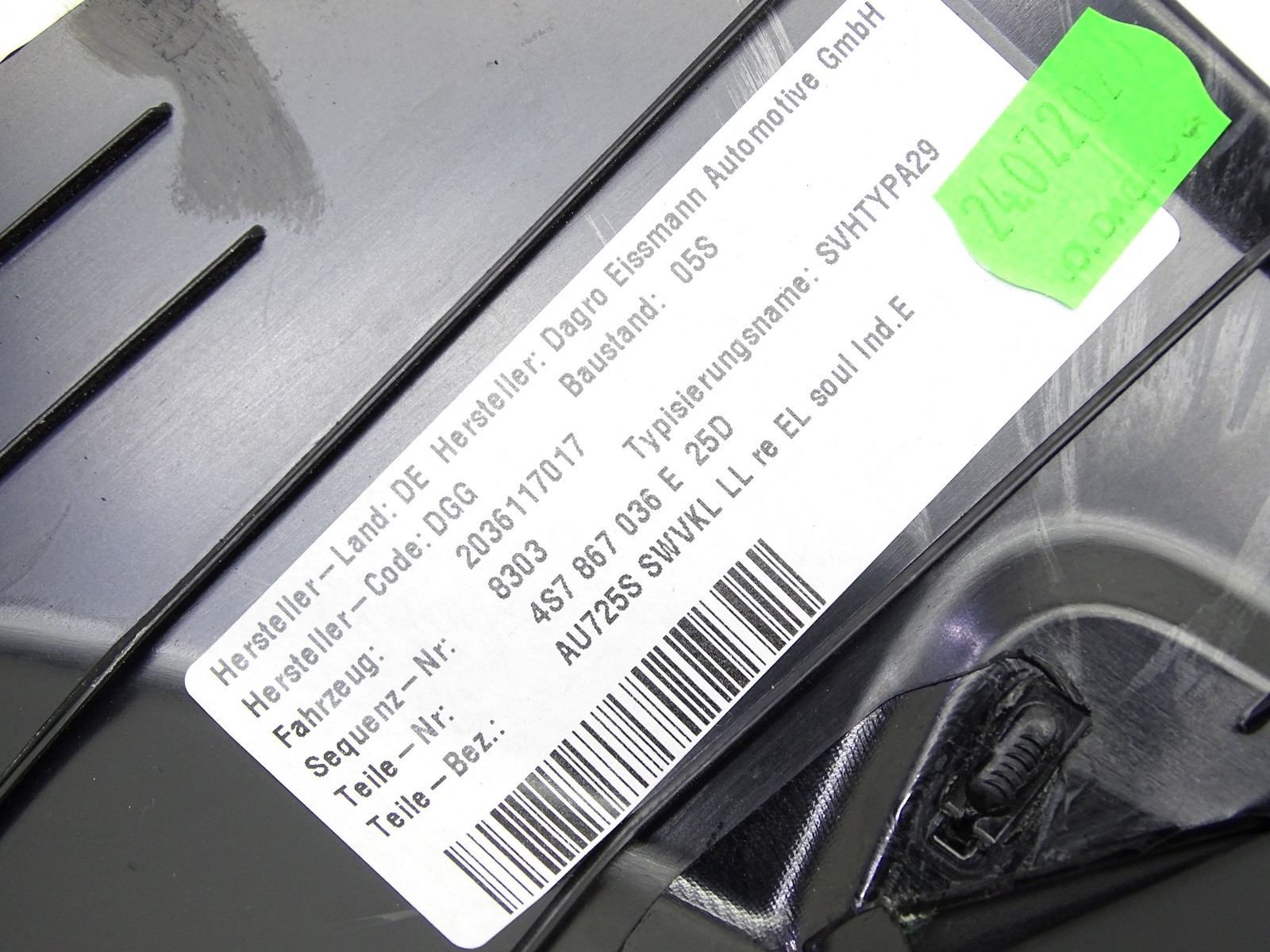 upholstery side right AUDI R8 4S 16- SPYDER 4S7867036E EU