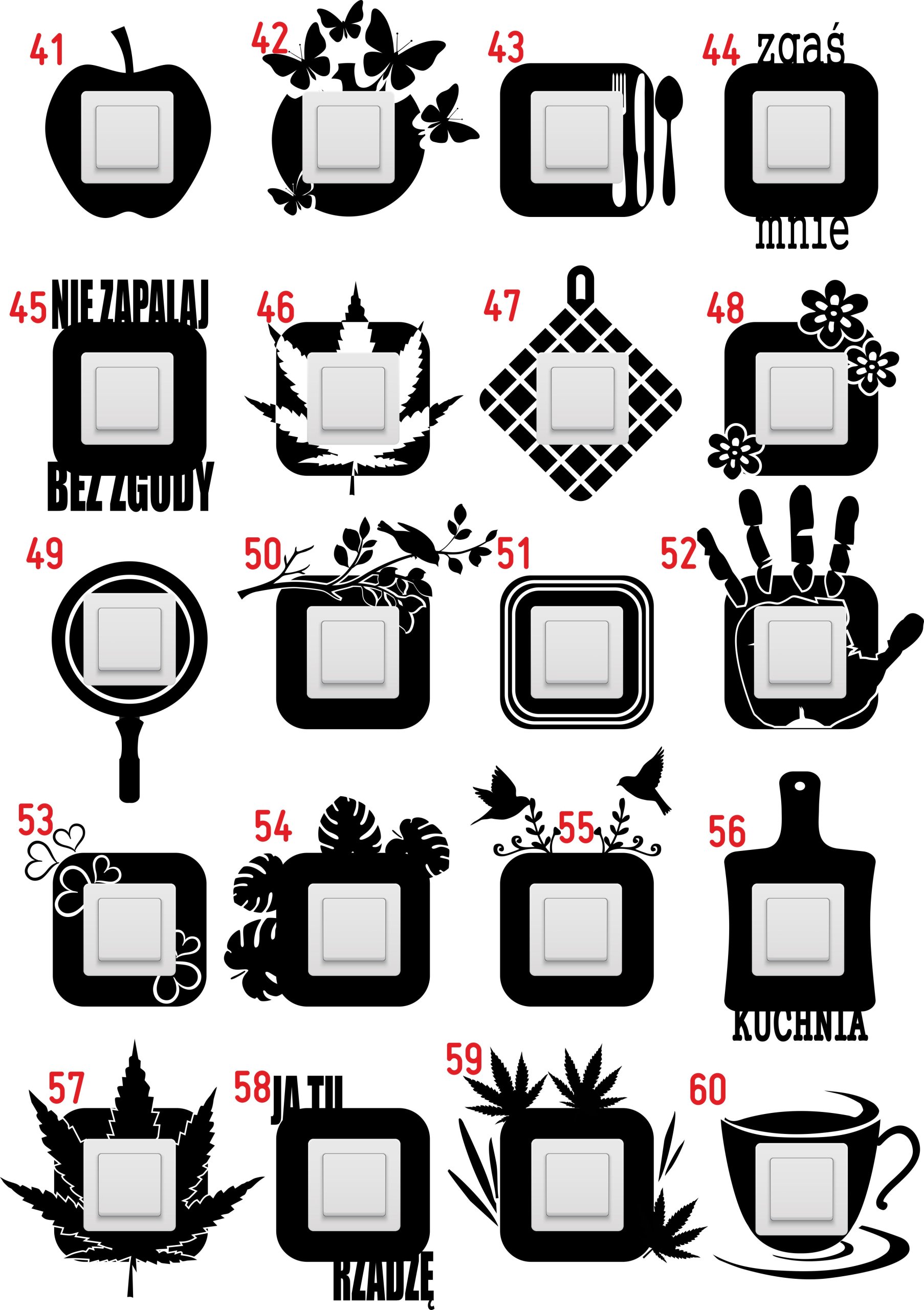 NAKLEJKA POD KONTAKT, WŁĄCZNIK EAN 5903678719357