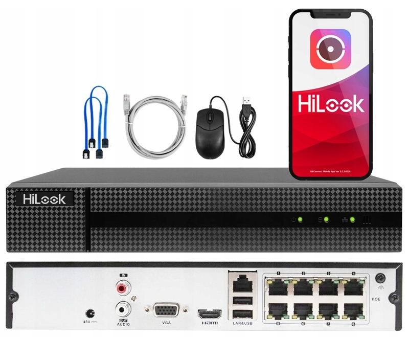 Ip monitorovací záznamník NVR-8CH-5MP/8P HiLook 8 kanálov PoE 8Mpx